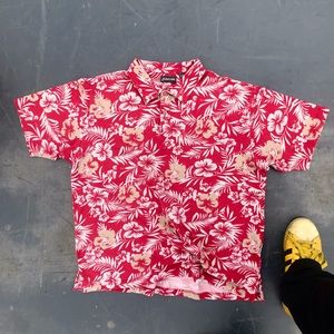 Hawaiian print polo